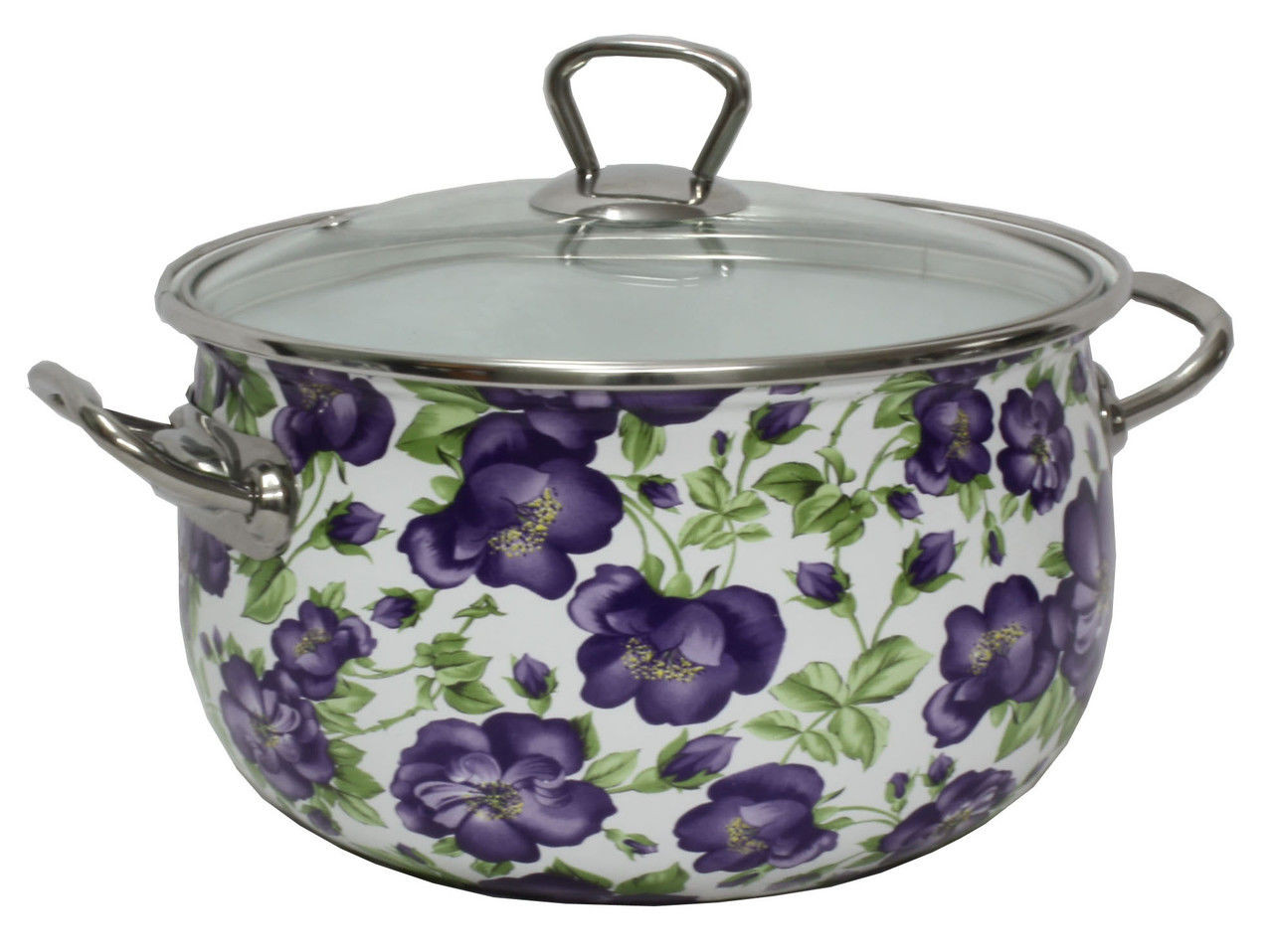 Емальована каструля 3,1 л "Фіалки" TM INTEROS
