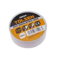 Ізоляційна стрічка Tolsen 19 мм х 9.2 м біла 0.13 мм (38024)