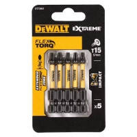 Набір біт DeWALT IMPACT TORSION, ударні, Torx, T15, L=57 мм, 5 шт (DT7394T)