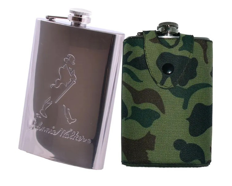Фляга з харчової нержавіючої сталі в камуфляжном чохлі (256 мл)
