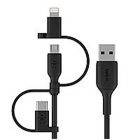 Кабель Belkin Boost Charge Universal USB - USB-C/Lightning/MicroUSB 1 м Black (CAC001bt1MBK)