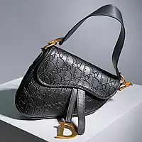 Сумка женская Christian Dior Saddle Black Pressing