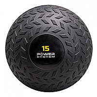 Мяч SlamBall для кросфита и фитнеса Power System PS-4117_15kg, рифленый, Vse-detyam