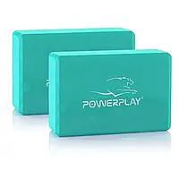 Блоки для йоги Yoga Brick PowerPlay PP_4006_Mint_2in, EVA, Мятные, 2 шт, Land of Toys