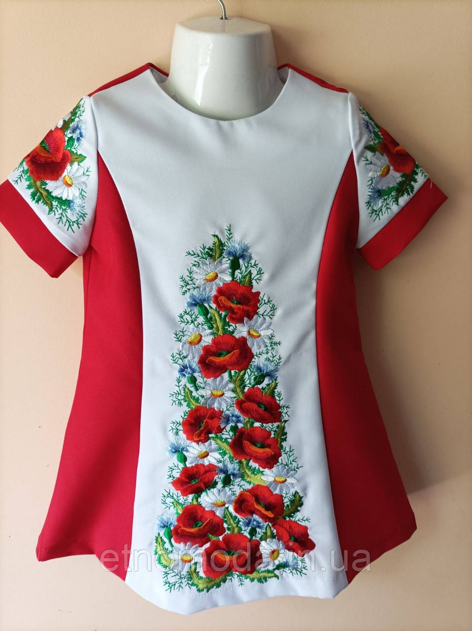 Плаття-вишиванка сукня для дівчинки, габардин+квіти