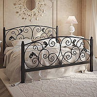 Металлическая двуспальная кровать с изголовьем и изножьем украшенными изысканным орнаментом Магнолия Тенеро