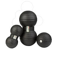 Набор массажных мячиков PowerPlay PP_4007_Black(3pcs), Черные (3 шт), Land of Toys