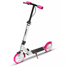 Самокат із ручним гальмом CITY Razzo HUL1-200 WHITE PINK, алюмінієвий, Toyman