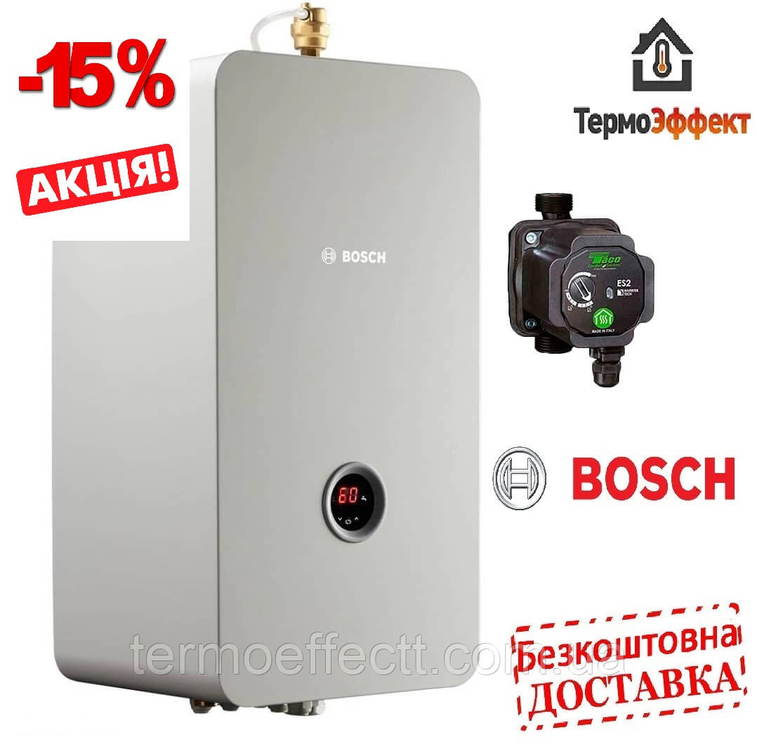 Котел електричний опалювальний 9 кВт Bosch Tronic Heat 3500 з насосм та баком 7738504945