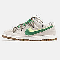 Серые замшевые мужские кроссовки Nike SB Dunk Low Grey Green