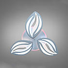 Сучасна світлодіодна люстра 70 Вт з підсвічуванням та пультом колір каркасу сірий D-9103/3GR LED 3color dimmer, фото 2