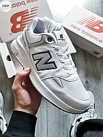 Белые кроссовки мужские New Balance 990, модные мужские кроссовки Нью Баланс, мужские кроссовки кожа - сетка