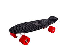 Пенні борд (Penny Board) чорний з білою підвіскою