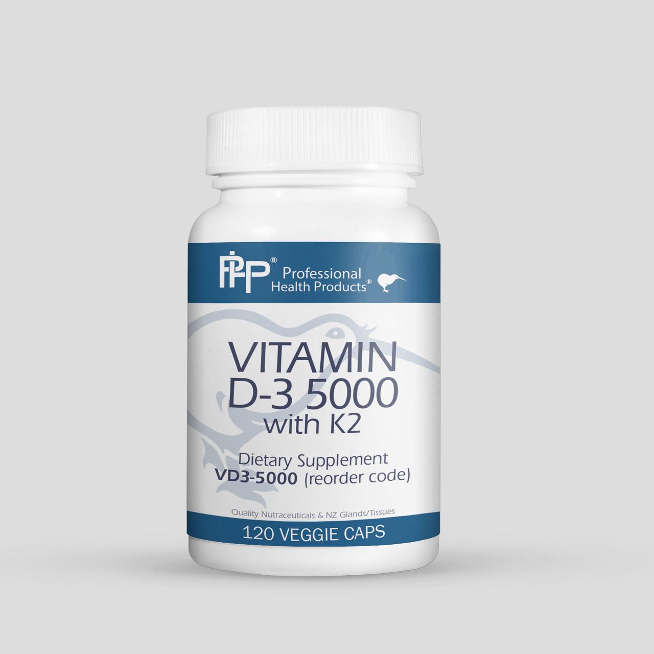 Professional Health Vitamin D3 5000 with K2 / Вітамін Д3 5000 МО з К2 120 капсул