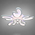 Сучасна світлодіодна люстра 125 Вт з підсвічуванням та пультом колір каркасу сірий D-9279/5+1WH LED 3color dimmer, фото 3