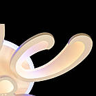 Сучасна світлодіодна люстра 125 Вт з підсвічуванням та пультом колір каркасу сірий D-9279/5+1WH LED 3color dimmer, фото 4