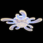 Сучасна світлодіодна люстра 125 Вт з підсвічуванням та пультом колір каркасу сірий D-9279/5+1WH LED 3color dimmer, фото 5