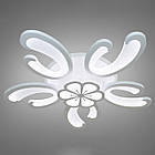 Сучасна світлодіодна люстра 125 Вт з підсвічуванням та пультом колір каркасу сірий D-9279/5+1WH LED 3color dimmer, фото 2