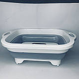 Складана обробна дошка трансформер 3 в 1 миска та друшляк 40 х 30 см, фото 6