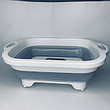 Складана обробна дошка трансформер 3 в 1 миска та друшляк 40 х 30 см, фото 7