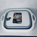 Складана обробна дошка трансформер 3 в 1 миска та друшляк 40 х 30 см, фото 9