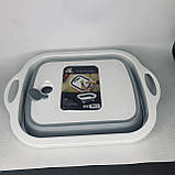 Складана обробна дошка трансформер 3 в 1 миска та друшляк 40 х 30 см, фото 8