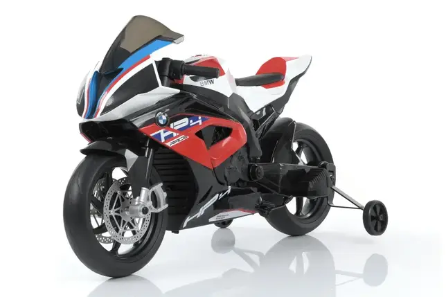Дитячий мотоцикл BMW з сигналом і додатковими колесами Bambi JT5001EL-1 електромотоцикл Білий, фото 3