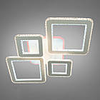 Сучасна світлодіодна люстра 135 Вт з підсвічуванням та пультом колір каркасу білий D-MX3858/2+2WH LED 3color dimmer, фото 2