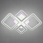 Сучасна світлодіодна люстра 135 Вт з підсвічуванням та пультом колір каркасу білий D-MX3858/2+2WH LED 3color dimmer, фото 3