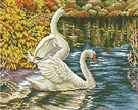 Алмазная вышивка Пара влюбленных лебедей Лебединое озеро полная выкладка мозаика 5d наборы 40х50 см