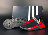 Кроссовки женские Adidas NMD Human RACE черные с красным, текстильные, подошва пена. код SD-11532