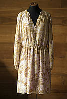 Сиренево бежевое короткое шифоновое платье с цветочным принтом женское Esprit, размер M