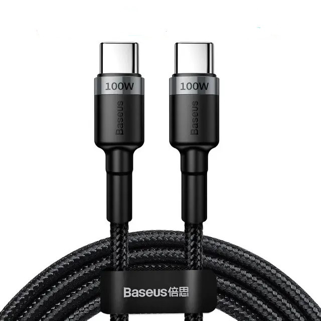 Кабель Baseus Cafule Fast Charging Type-C to Type-C 100W 200 см (CATKLF-FLG1) Black