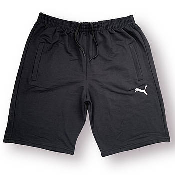 Шорти чоловічі спортивні двонитка напівбатали Puma, розміри 50-58, чорні, 012325