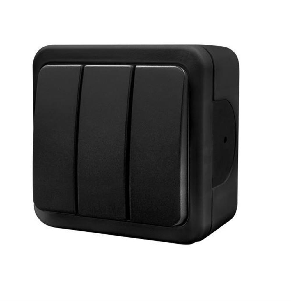 Вимикач 3кл. MULTIMA Чорний IP22, NE-AD