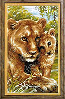 Алмазная вышивка Львица с львенками тигр лев леопард жираф полная выкладка мозаика 5d наборы 40х50 см