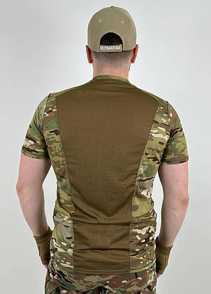 Футболка Ultimatum Cool-Max велкро Мультикам, потовідвідна футболка для військових із липучками, фото 2