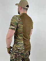 Футболка Ultimatum Cool-Max велкро Мультикам, потовідвідна футболка для військових із липучками, фото 2