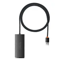 USB-хаб адаптер Baseus Lite Series 4-in-1 (Type-A to USB 3.0*4) 1м Black