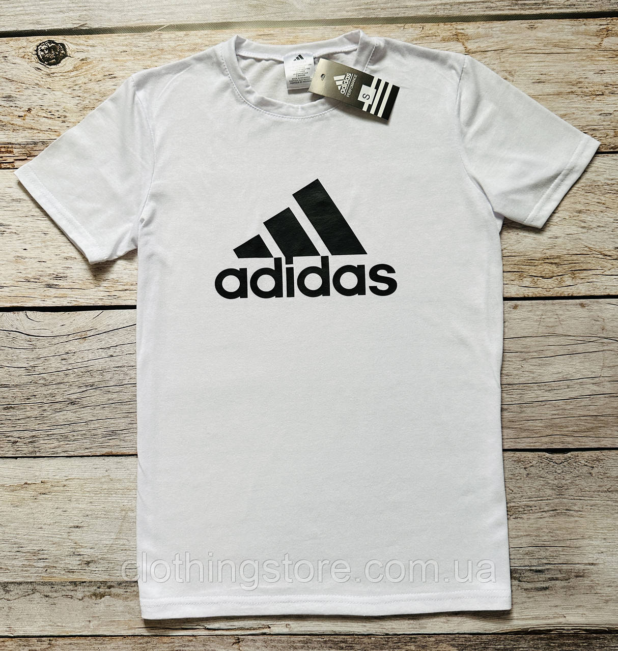 Чоловіча футболка Adidas Адідас літня біла та чорна