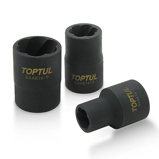 Набір ударних головок для пошкоджених гайок 1/2" 10-19мм 9шт TOPTUL GAAG0903