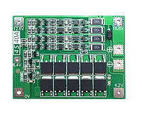 Плата захисту BMS 4S 40A 14,8В (16,8В) для Li-Ion акумуляторів (контролер заряду/розряджання) з балансуванням
