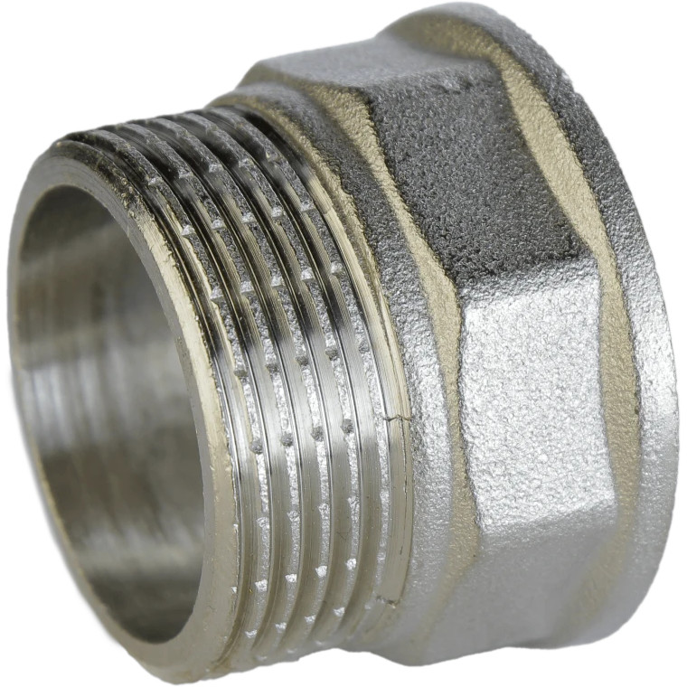 Перехідник нікельований 1 1/4″ВР х 1 1/4″ЗР штампований А0635А(нк) VA (000026574), фото 1