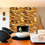 Самоклеючі 3д панелі під камінь, м'які 3D панелі для стін 700х770х5 мм, Катеринославський Бежевий (060), фото 2