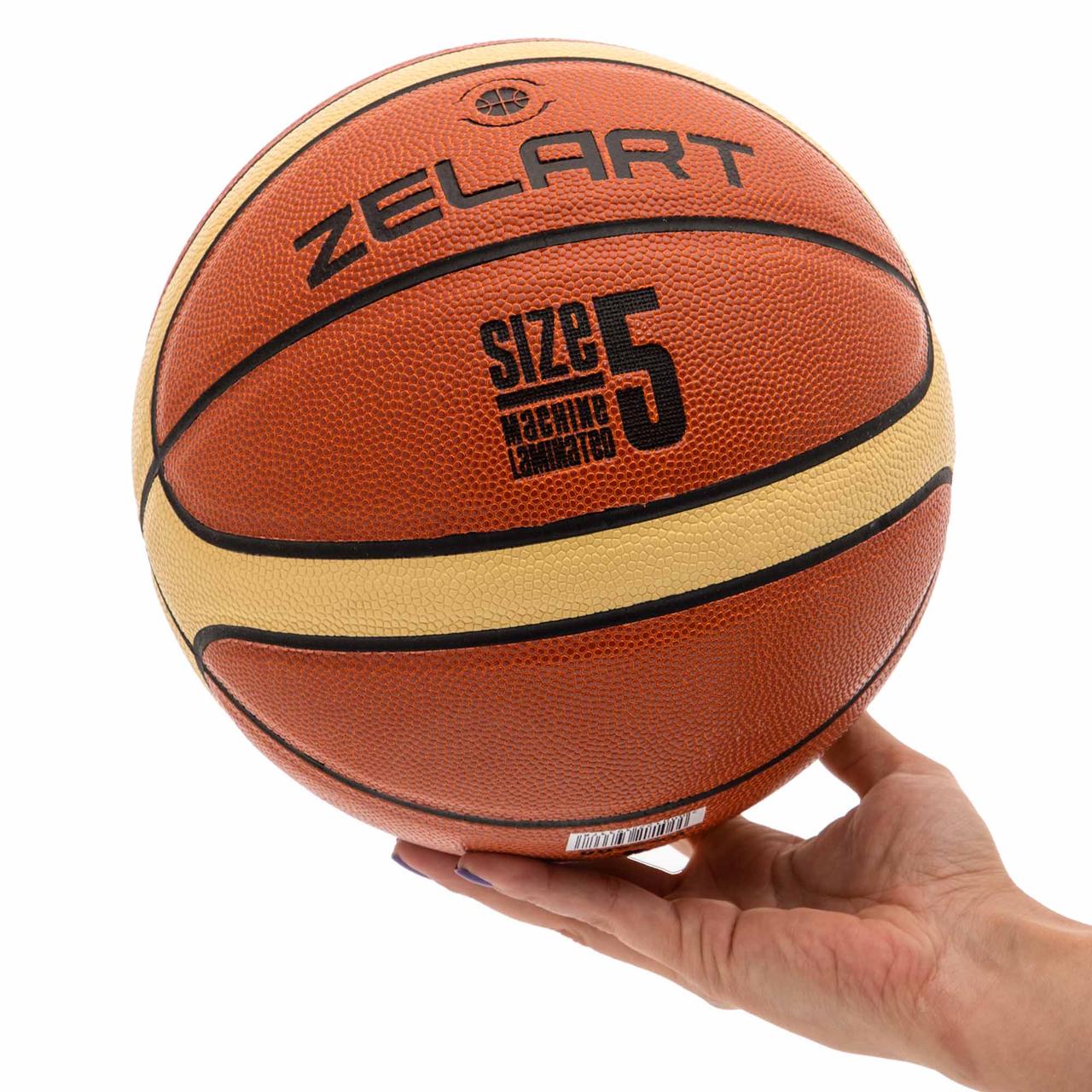 Мяч баскетбольный PU №5 ZELART GAME APPROVED GB4400 - фото 5 - id-p1840643249