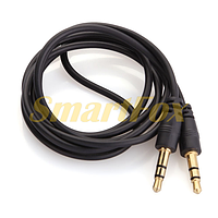 Кабель аудио 3,5 мм M/M 5.0м, GOLD Stereo Jack, (круглый) Black