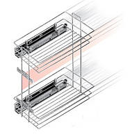 Карго STARAX S-2212 L 300/2 (26см) часткове висування тандем BLUM, бокове кріплення, хром