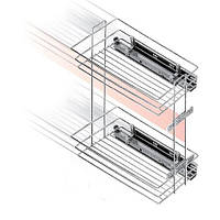 Карго STARAX S-2212 R 300/2 (26см) часткове висування тандем BLUM, бокове кріплення, хром