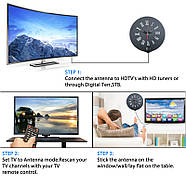 Активна ТВ антена для Т2 HDTV DVB-T з підсилювачем 39 dBi, живленням по USB, кімнатна універсальна з годинником, фото 10