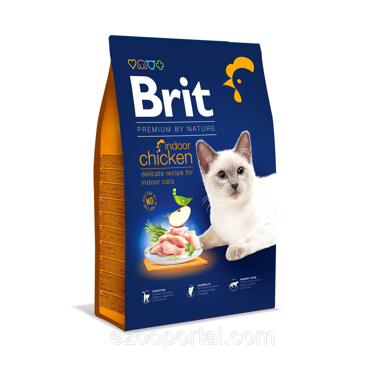 Сухий корм для котів, які живуть у приміщенні Brit Premium by Nature Cat Indoor з куркою 8кг